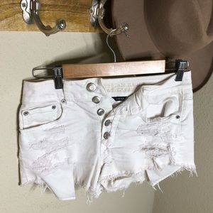 American eagle white distressed festival shorts